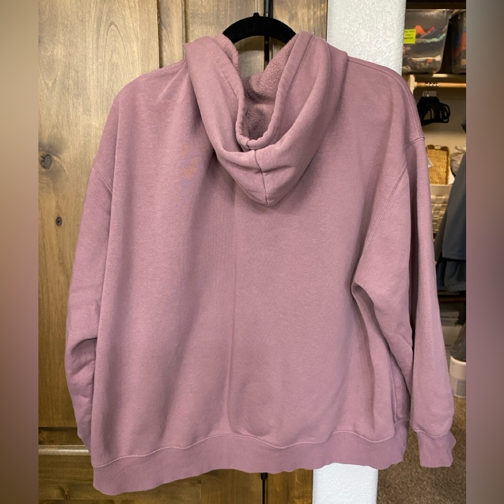 Old Navy Logo Mauve Zip Hoodie with Cream Accents - Picture 2 of 4
